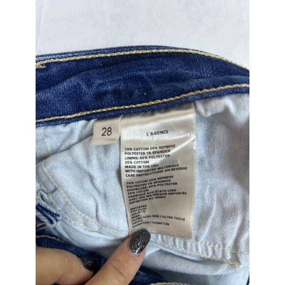 L’Agence Mira Ultra High Rise Bootcut Cropped Jeans in Hampton Size 28 - Picture 12 of 13
